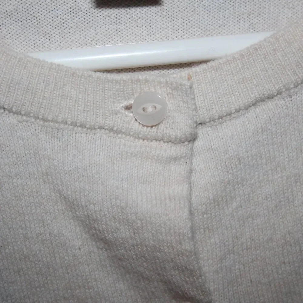 LOFT Outlet Large Women's Off-White Button Up Cardigan 100% Cotton - Picture 9 of 14